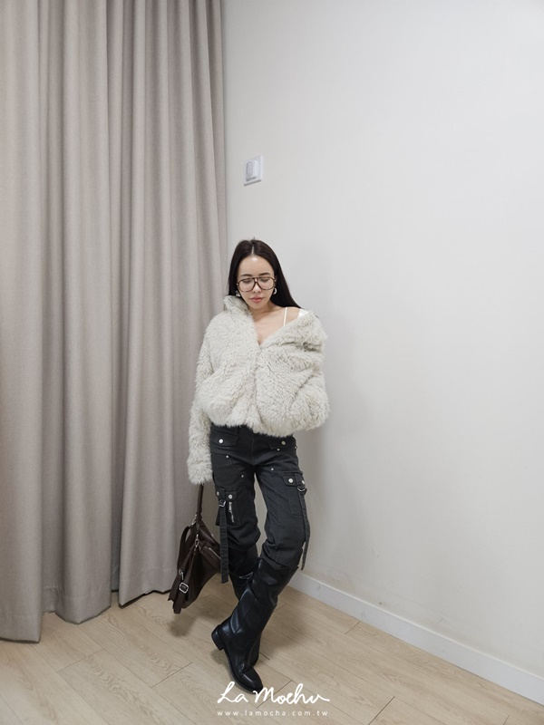 夾克式拉鍊毛毛外套